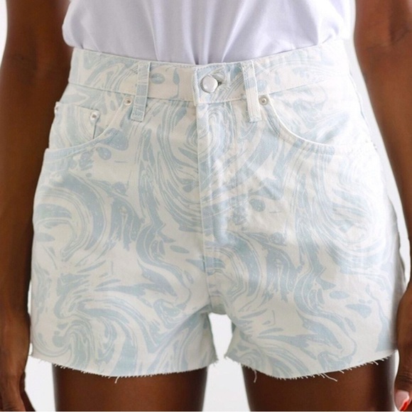 Stylish Blue and White Women's Shorts - Picture 1 of 4
